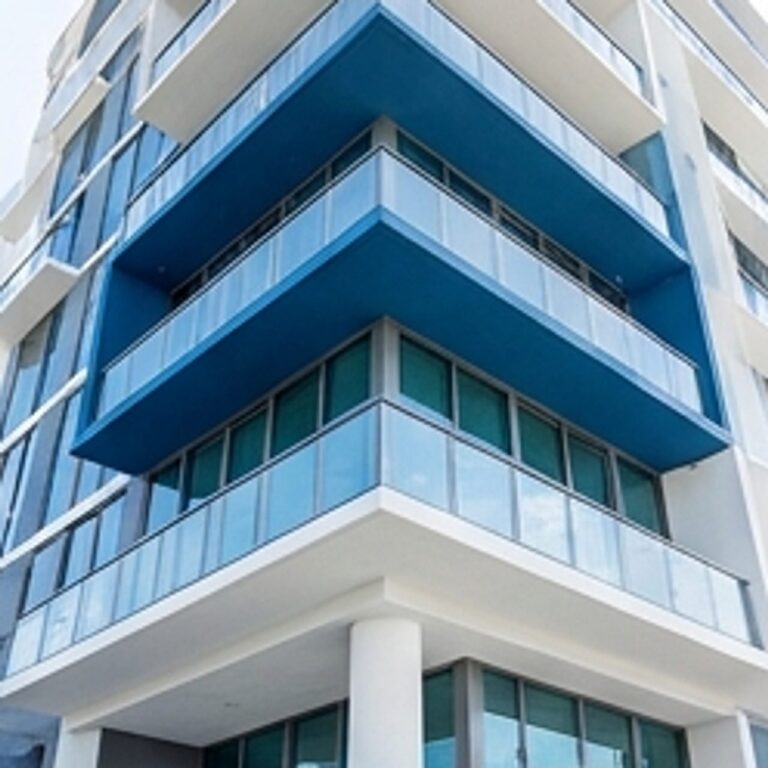 detailed shot of a finished building facade