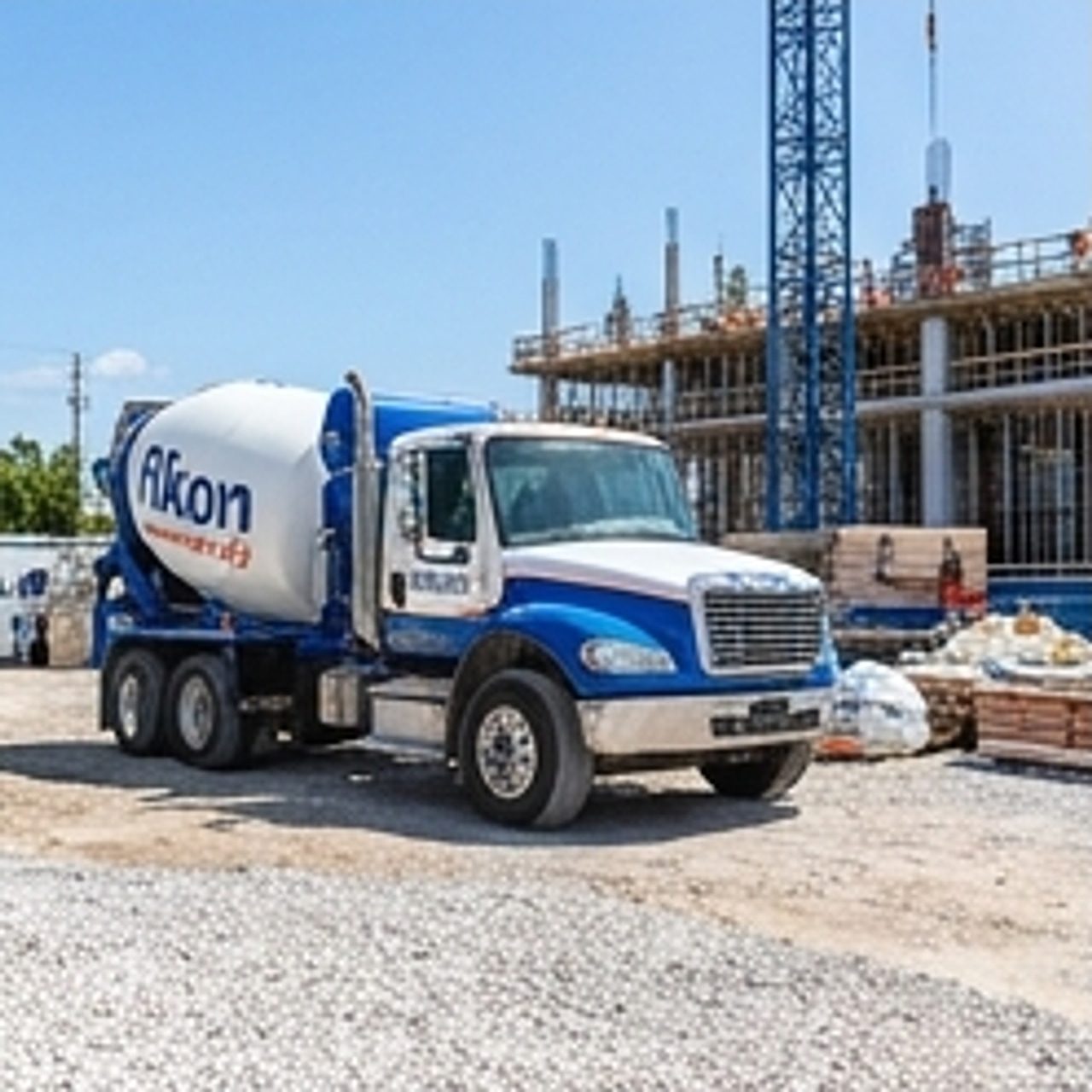 construction vehicle parked at the site